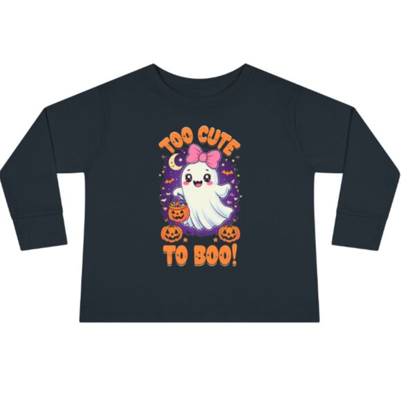 "Too Cute to BOO" Graphic Longsleeve T-Shirt - Picture 1 of 1